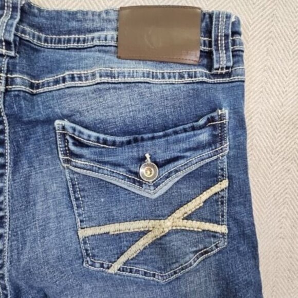 TK Axel Jeans Men's 36W 32L Slim Boot Cut Dark Wash Denim Pants Flap Pockets Y2K - Picture 4 of 13